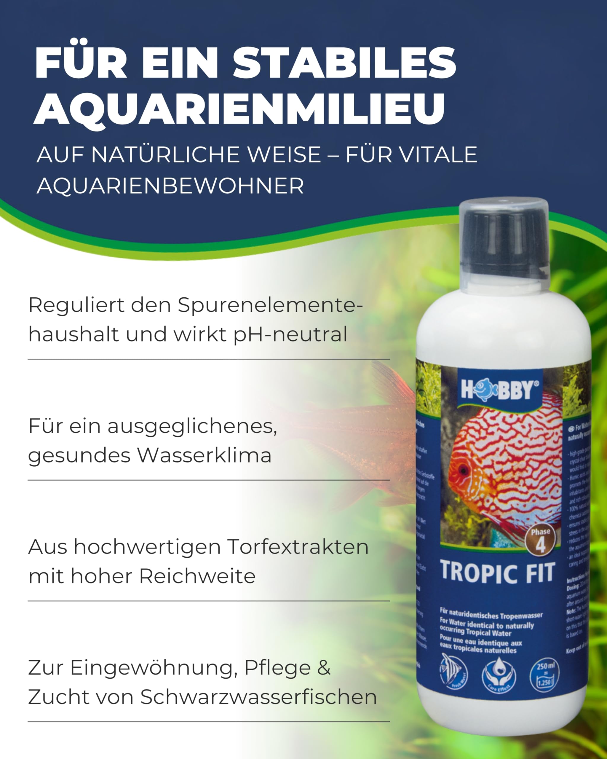 Hobby Tropic Fit Wasseraufbereiter 500 ml Schwarzwasser