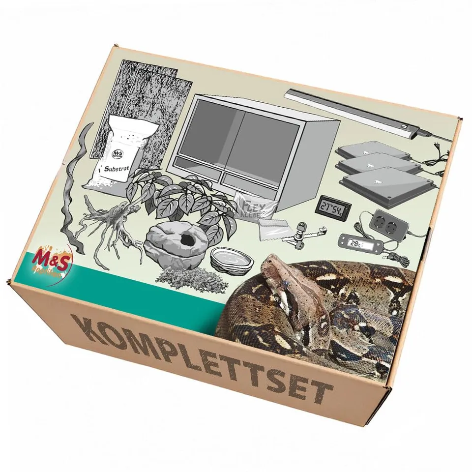 M&S Reptilien Boa Python Komplettset 150x80x80cm Holzterrarium