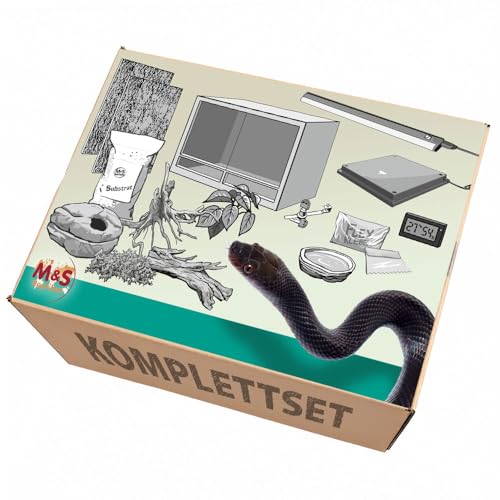 M&S Reptilien Komplettset Nattern Holz-Terrarium 100x50x50
