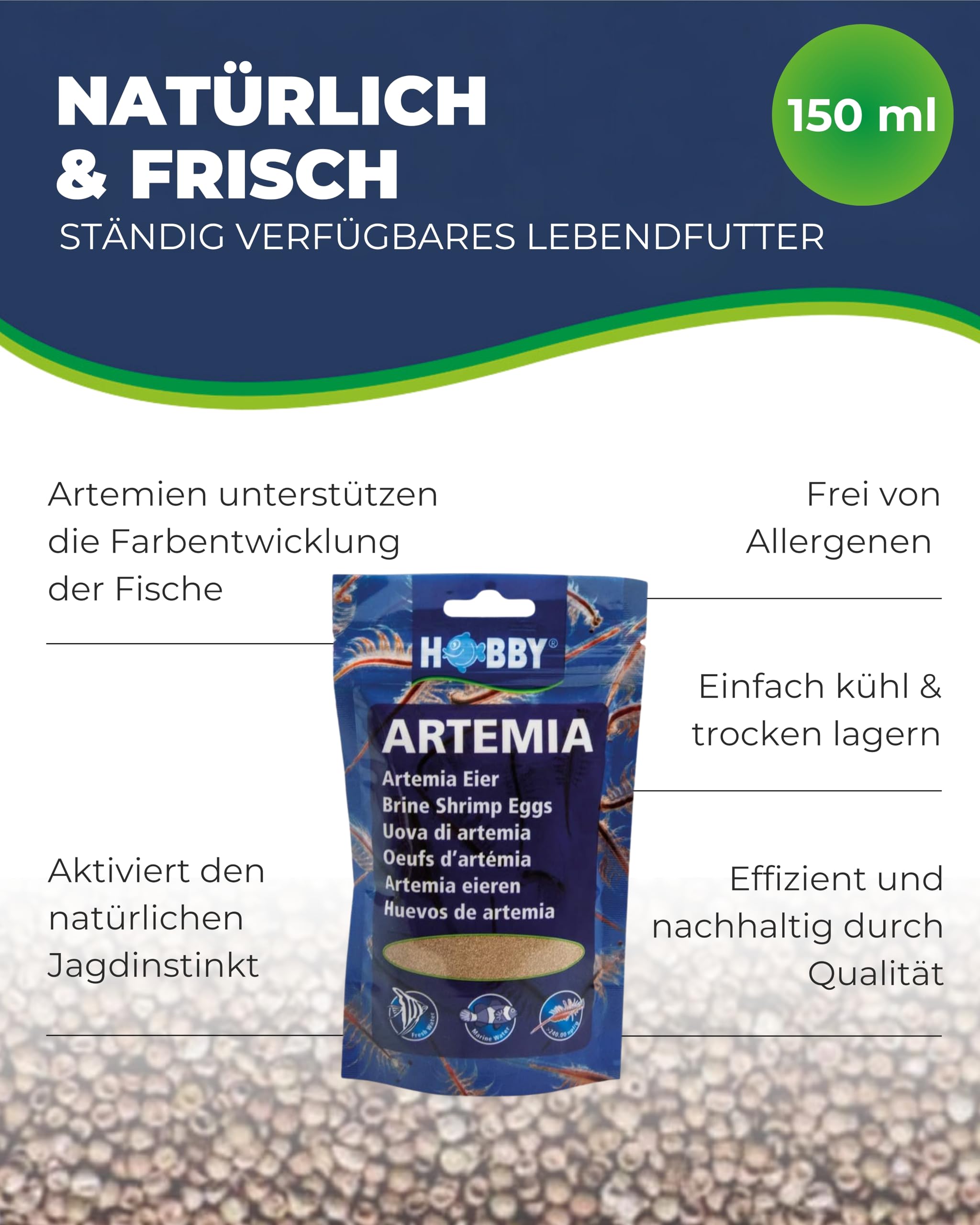 Hobby Artemia-Eier Aquarium 150 ml Aufzuchtfutter