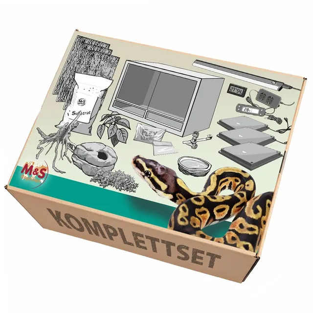 M&S Reptilien Königspython Komplettset 150x60x60cm Holzterrarium