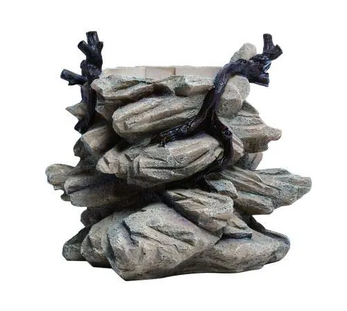 ReptiZoo DF01-1 Unterteil Trinkbrunnen steinig grau-braun