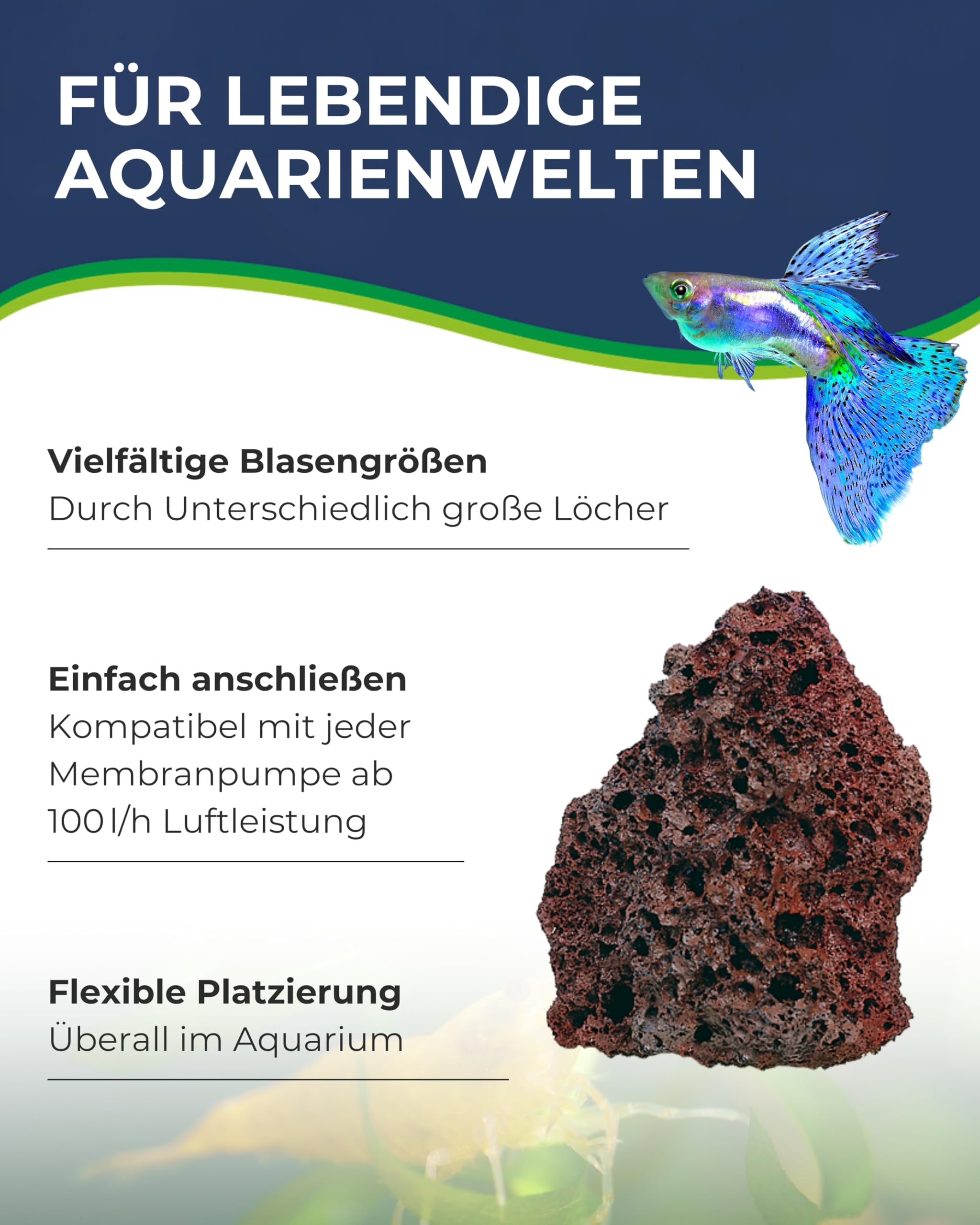 Hobby Vulcano Naturausströmer Sprudelstein 11x8 cm Lavastein