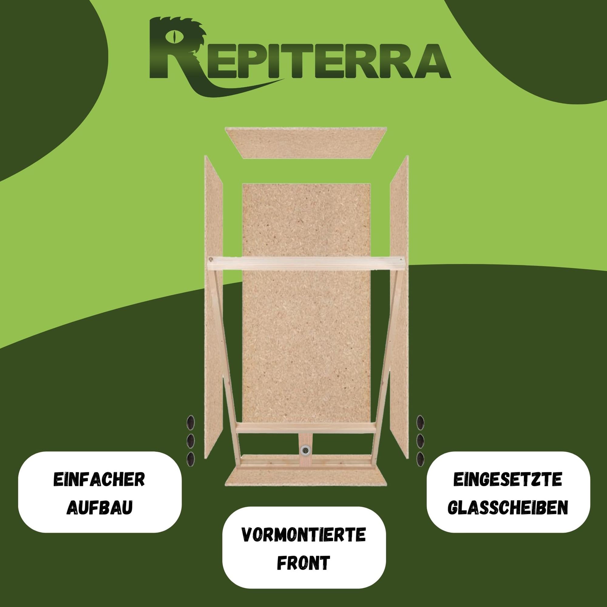 Repiterra Terrarium 60x120x60 cm Seitenbelüftung Holzterrarium