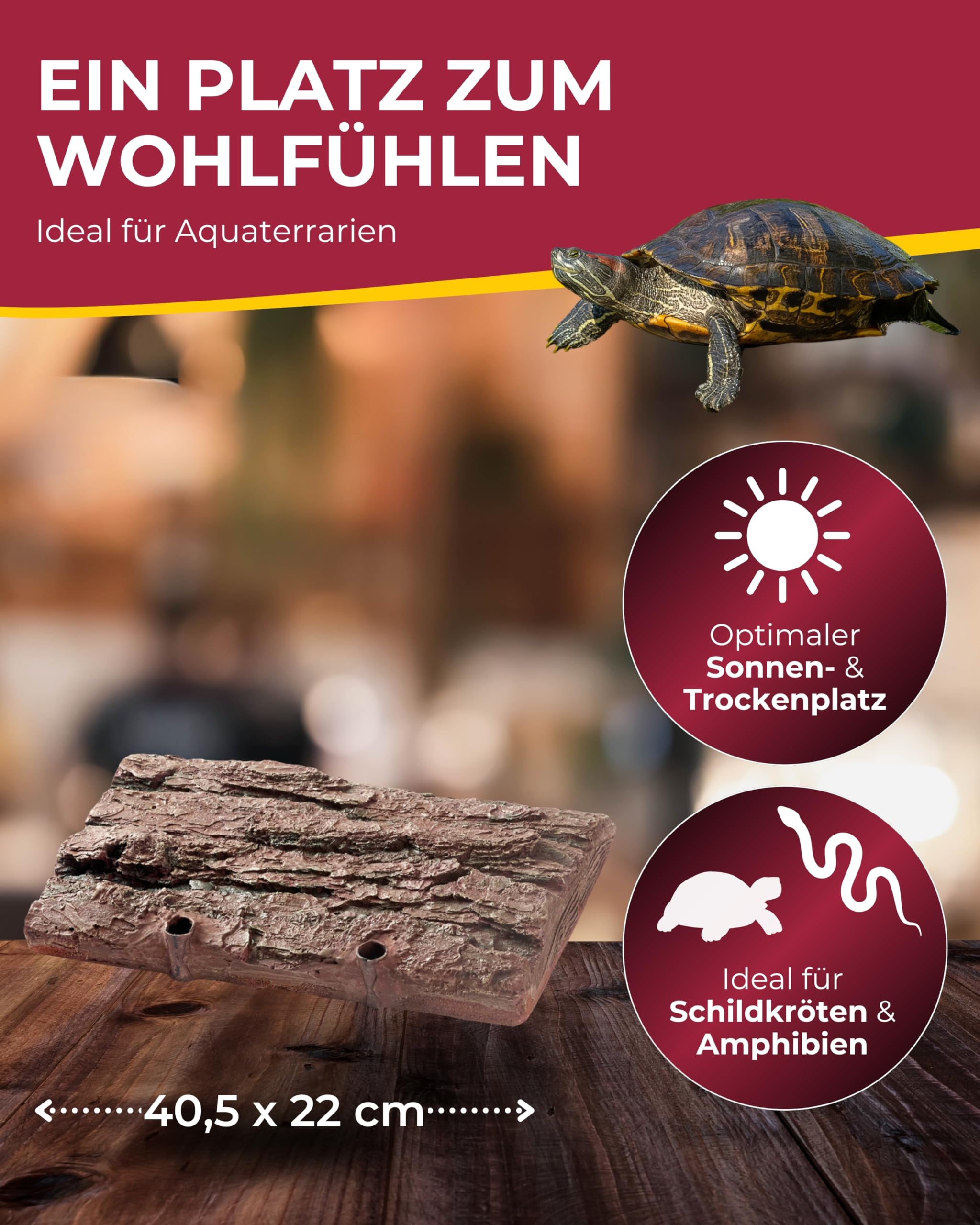 Hobby Turtle Island 3 Schwimminsel 40,5x22 cm Fels
