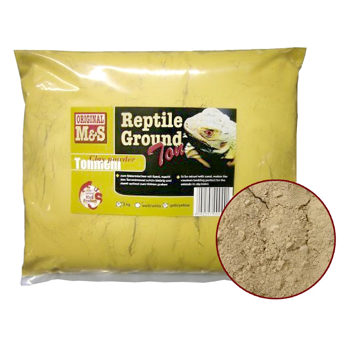 M&S Reptilien Tonmehl Gelb 2kg für grabfähigen Sand