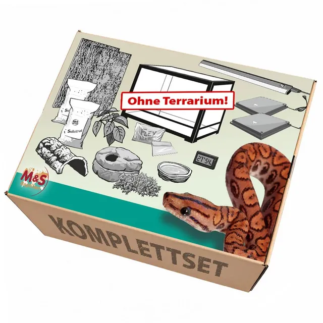 M&S Reptilien Python Komplettset Zubehörset 120 cm ohne Terrarium