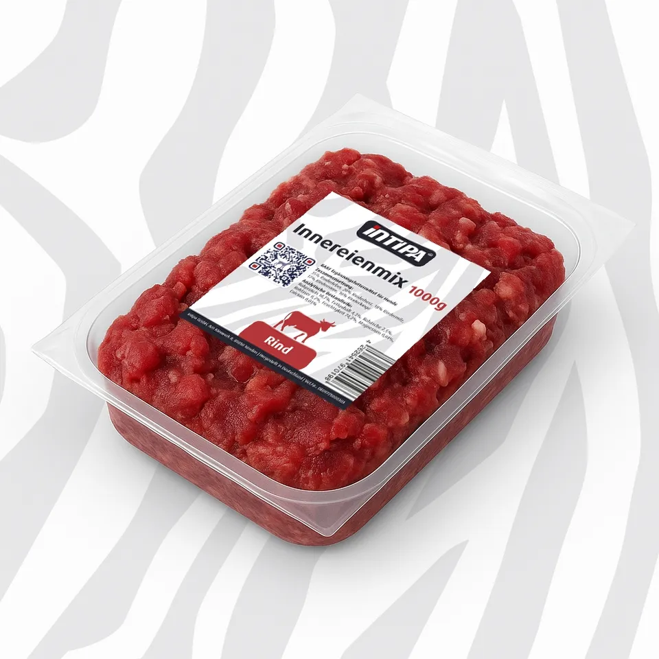 intipa BARF Rinderinnereienmix Frostfutter 1000 g proteinreich