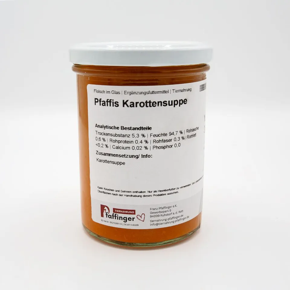 intipa Genussglas Karottensuppe Hundefutter 385 ml