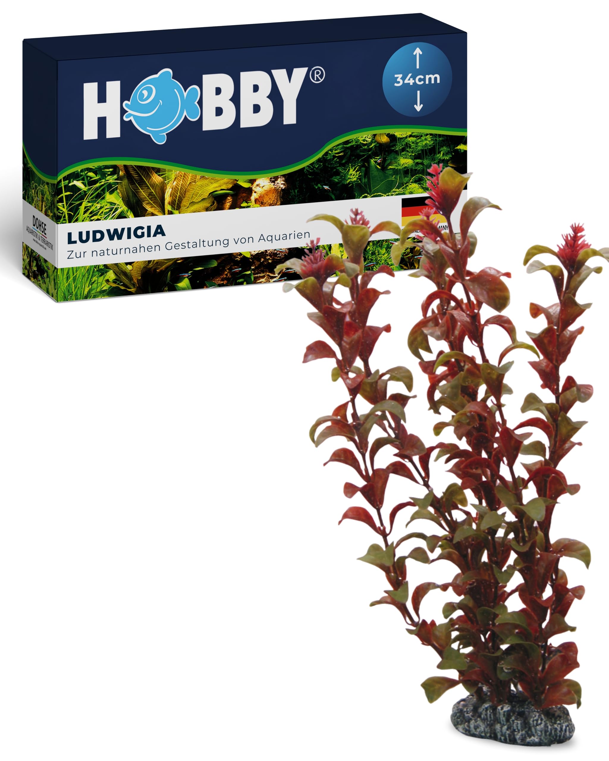 Hobby Ludwigia Kunstpflanze 60 cm Aquaristik Felsen