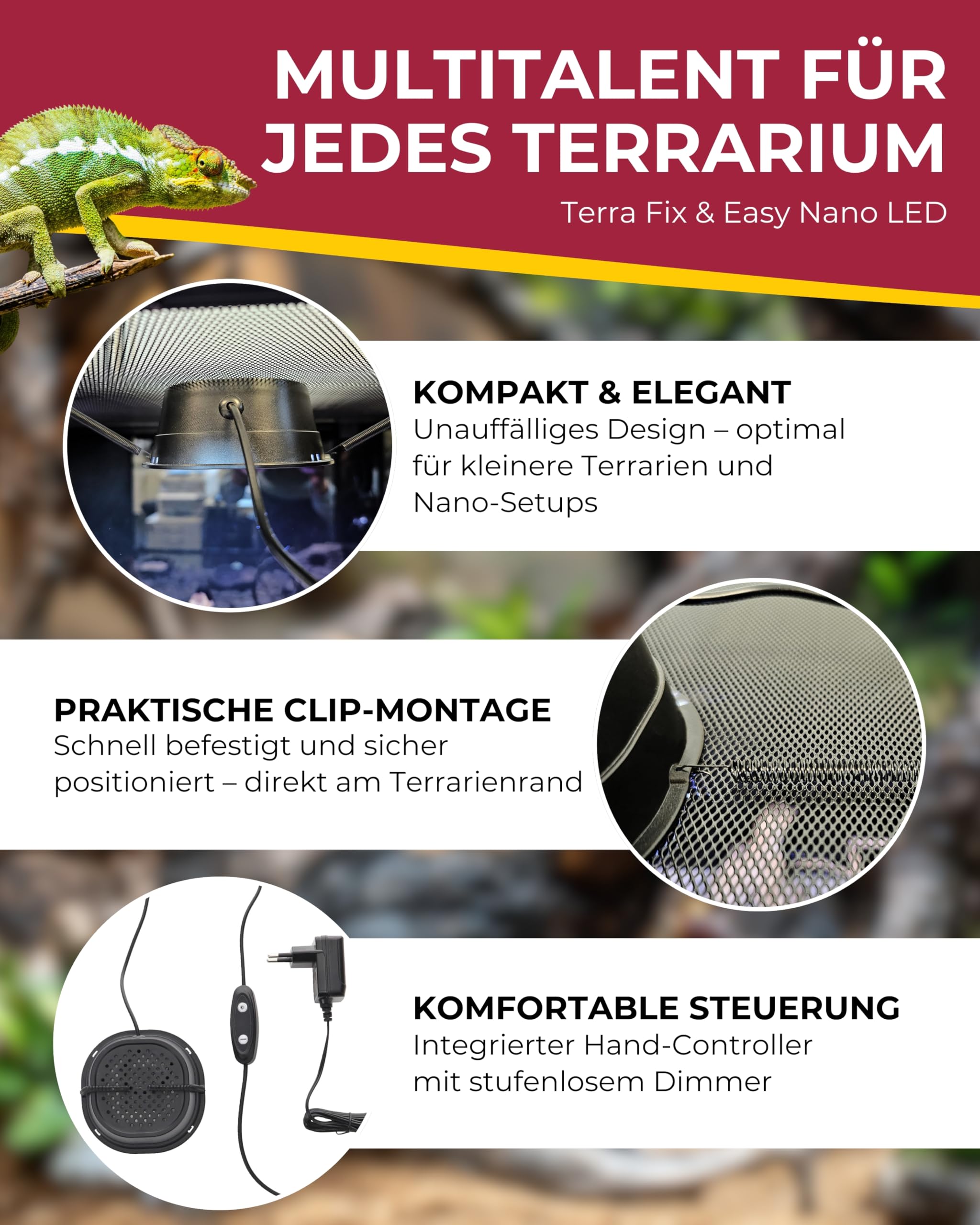 Hobby Terra Fix & Easy Nano LED Terrariumlampe dimmbar