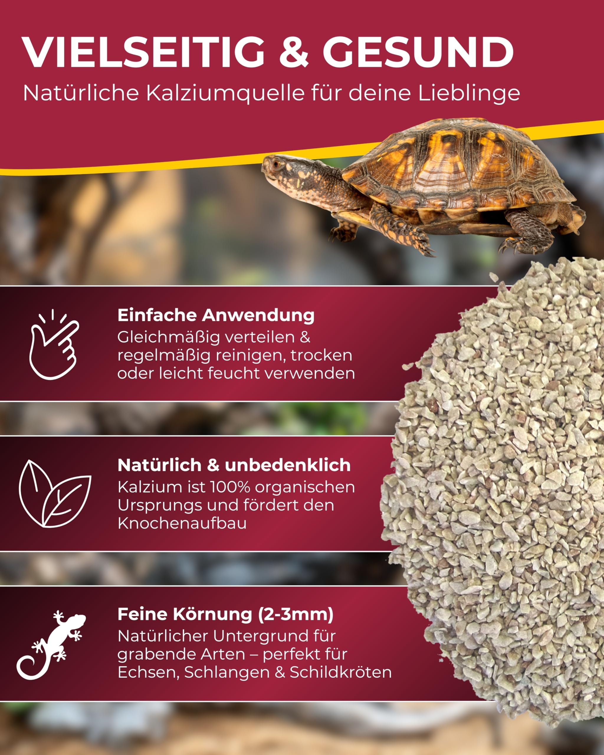 Hobby Terrano Kalzium Bodengrund 5 kg 2-3 mm natur