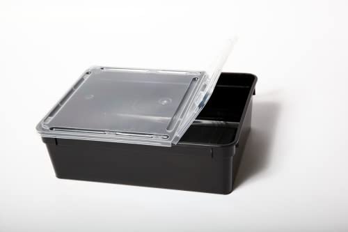 M&S Reptilien Kunststoffbox schwarz 24x18x7,5 cm Deckel klar