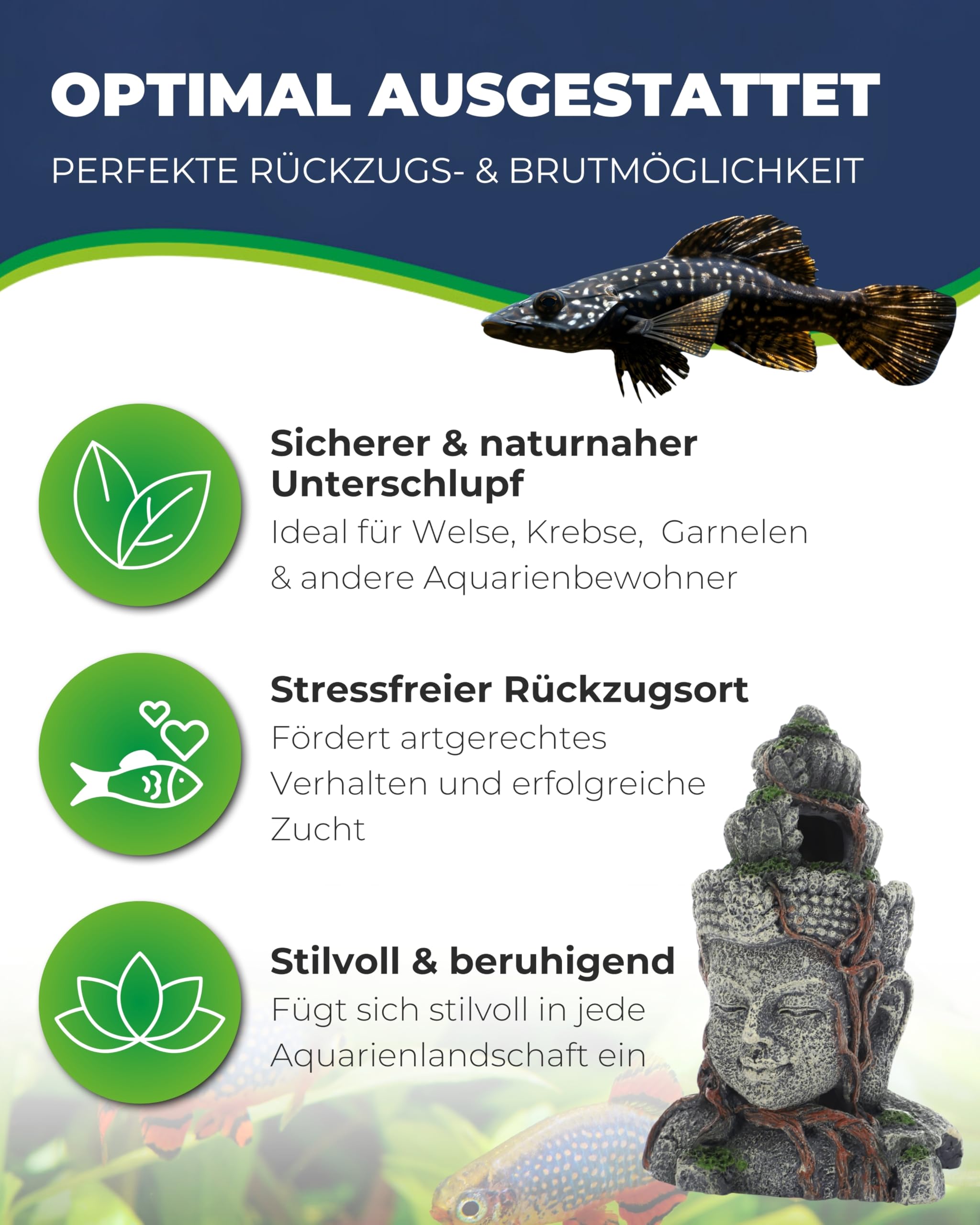 Hobby Vishnu Aquariumdeko 9x6,5x12,5 cm Polyresin