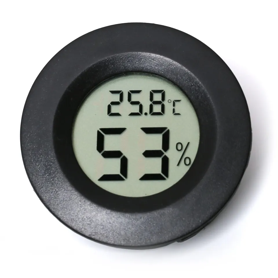 M&S Reptilien Thermo-Hygrometer rund small digital Einbau
