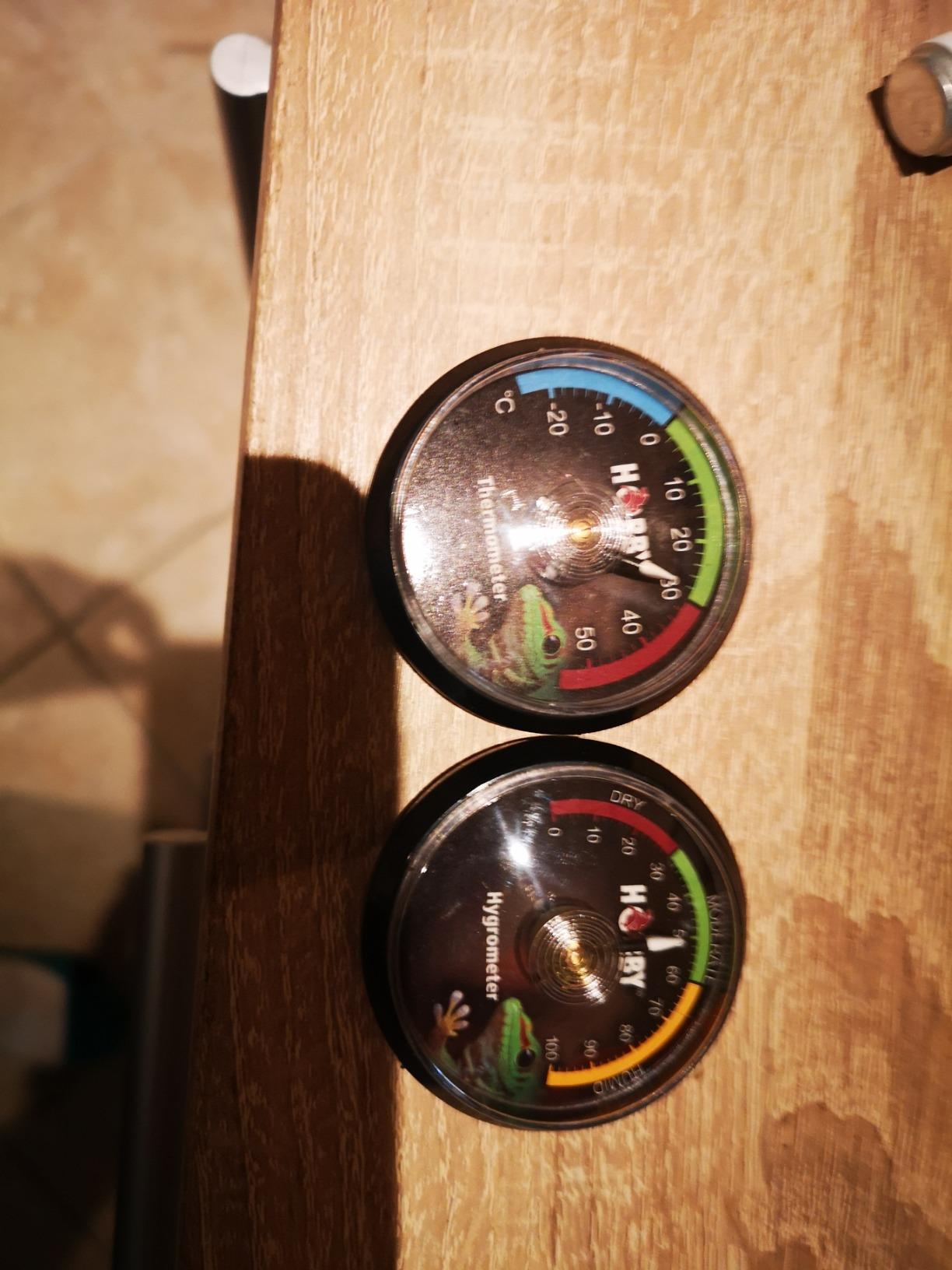 Hobby Hygrometer Thermometer analog selbstklebend Terrarium