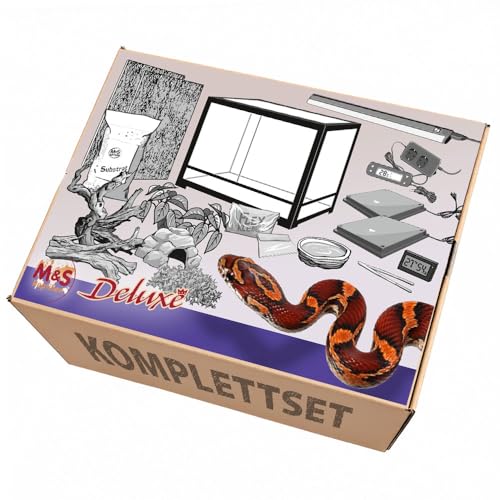 M&S Reptilien Komplettset Deluxe Nattern Terrarium-Set 120x60x60 Glas