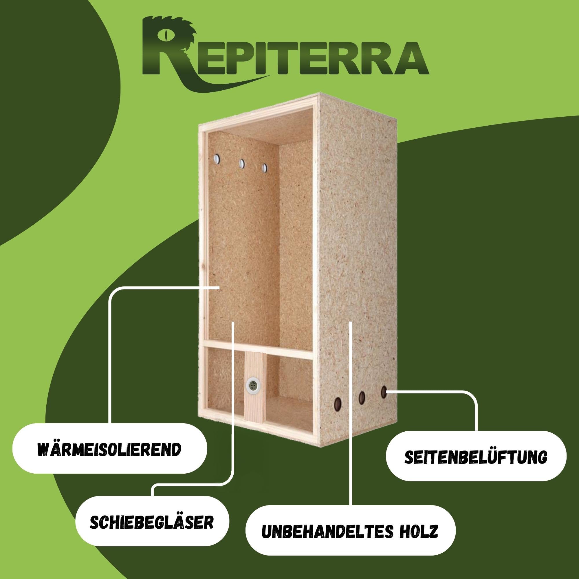 Repiterra Terrarium 60x120x60 cm Seitenbelüftung Holzterrarium
