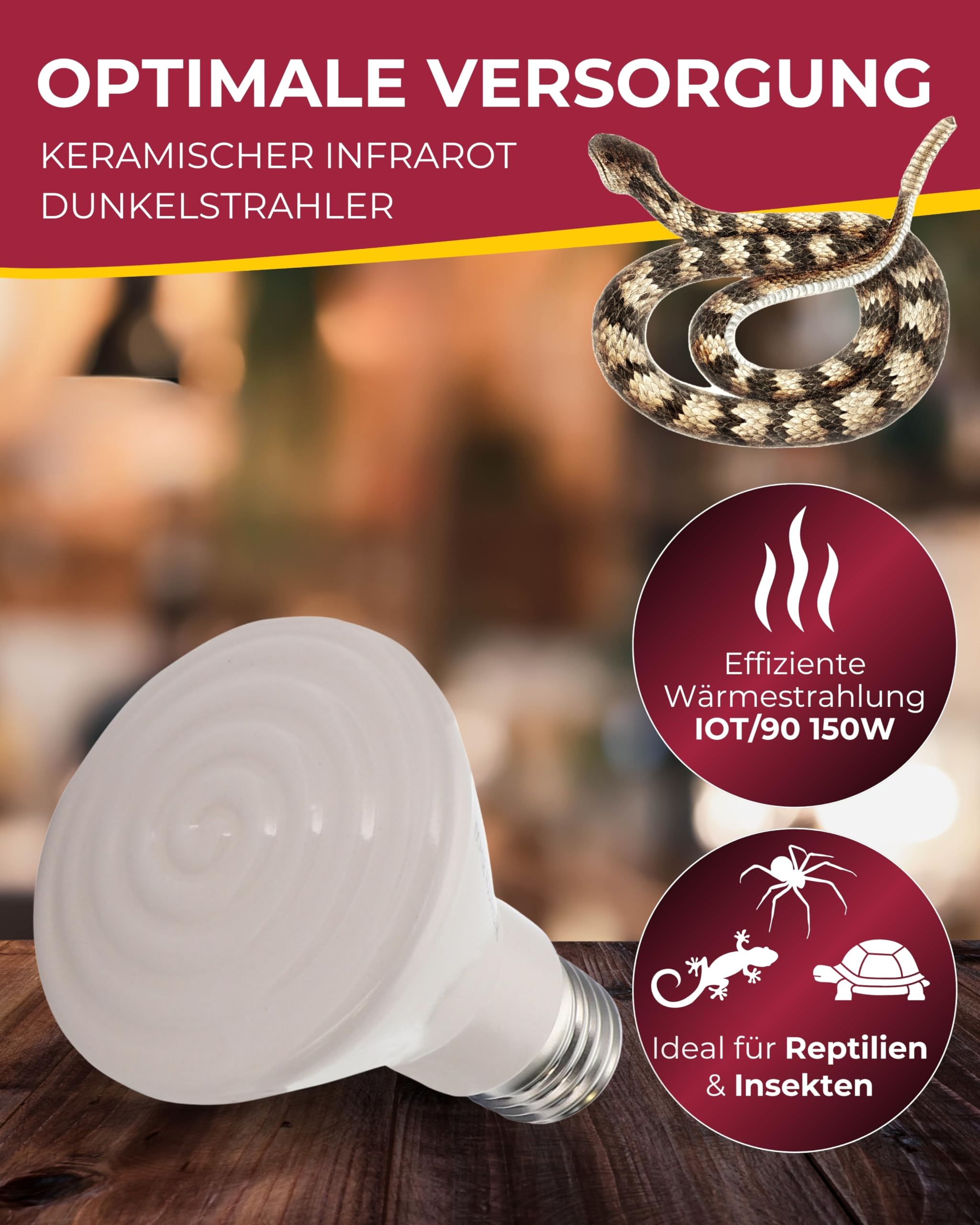 Hobby Elstein Strahler IOT 90 Dunkelstrahler 150 W Keramik