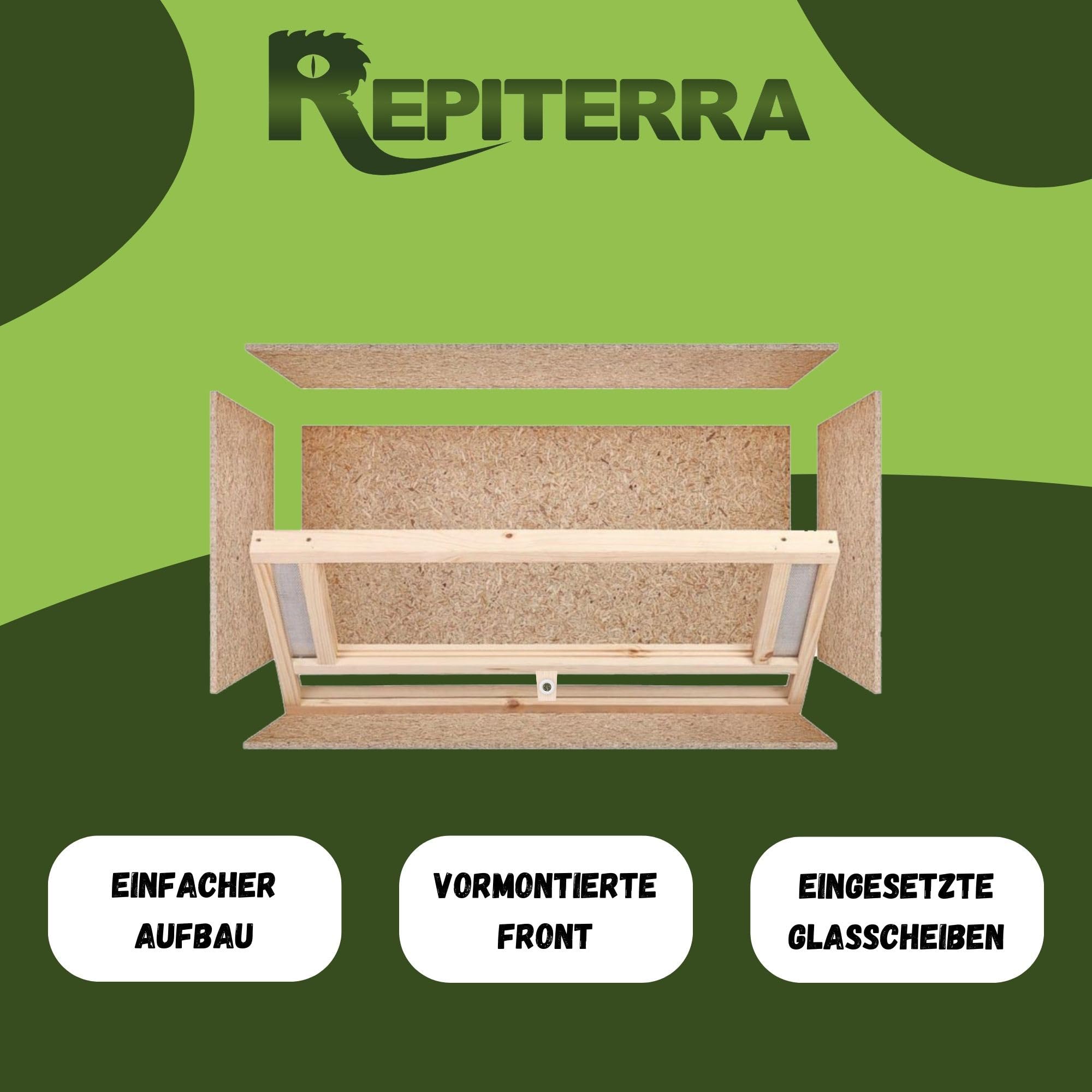 Repiterra Holzterrarium Frontbelüftung 100x40x40 cm OSB