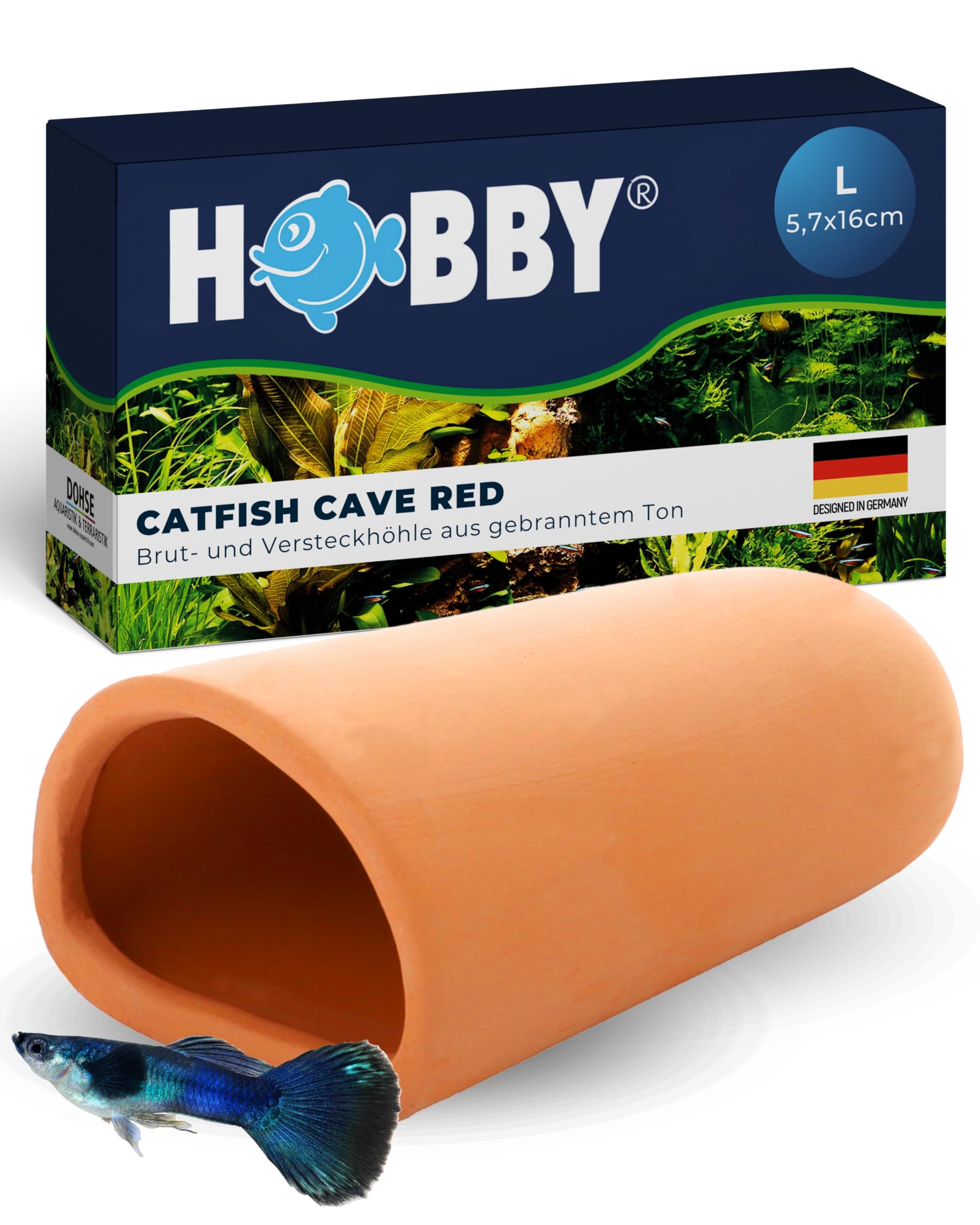Hobby Catfish Cave M Welsröhre 4x12 cm Terrakotta