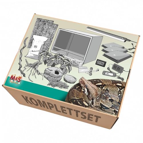 M&S Reptilien Boa Python Komplettset 150x80x80cm Holzterrarium