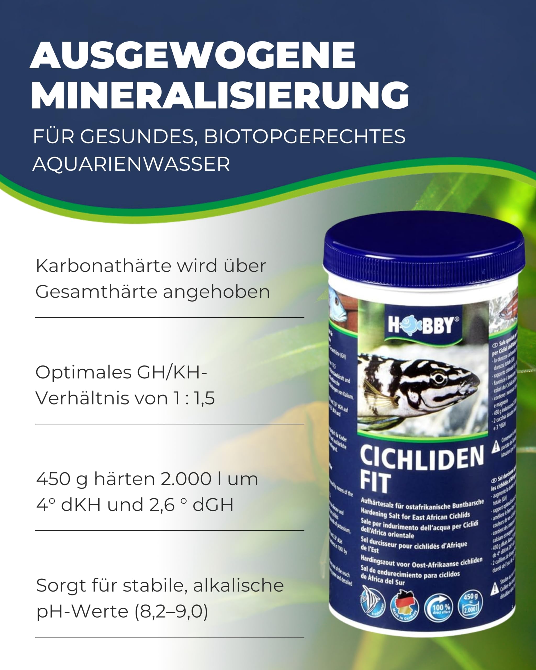 Hobby Cichliden Fit 450 g Aufhärtesalz Malawi Tanganjika