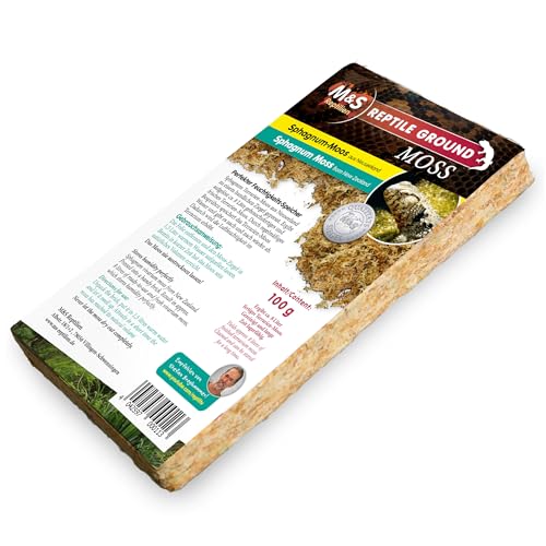 M&S Reptilien Sphagnum Moos Ziegel 100 g für Feuchtterrarium