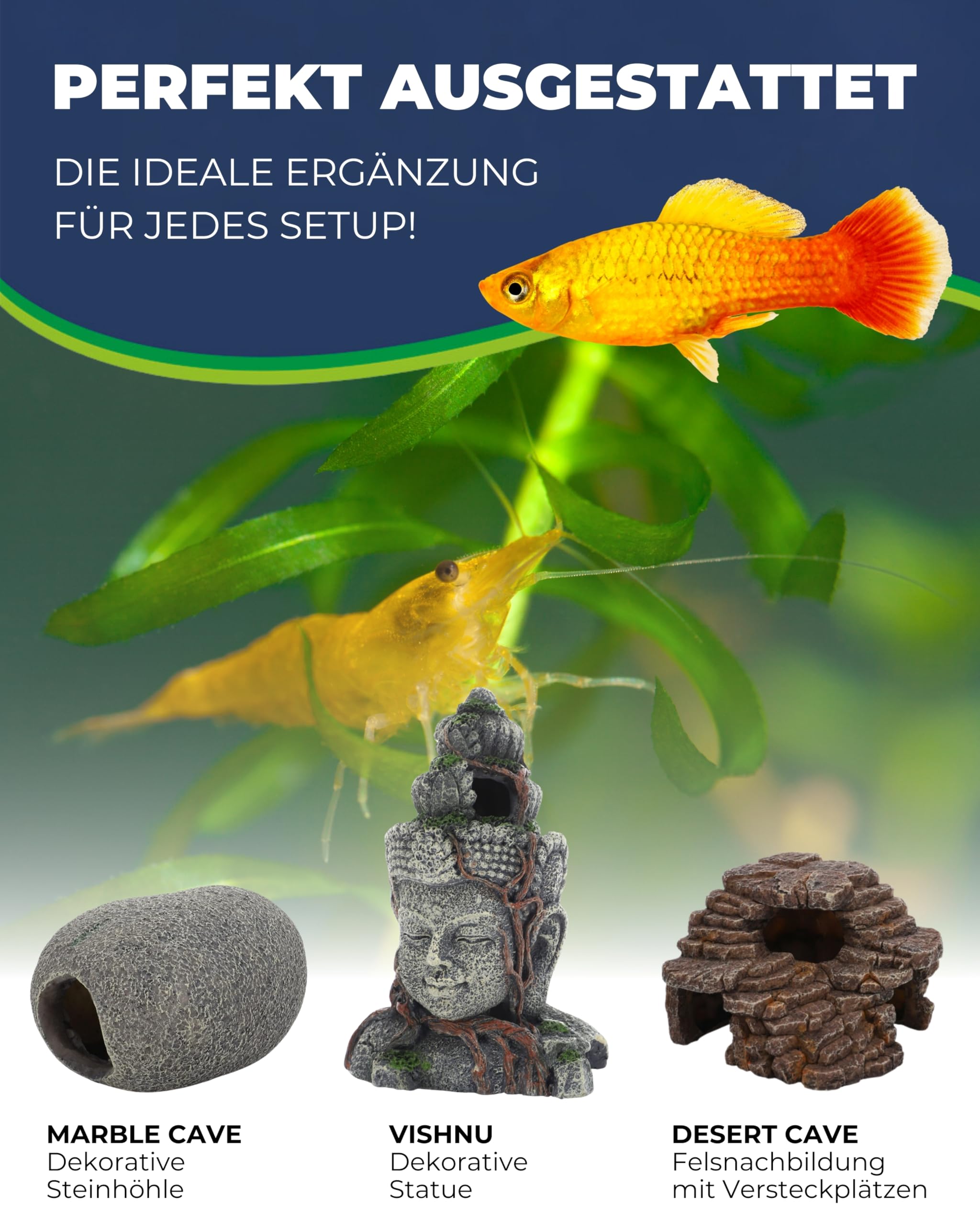 Hobby Vishnu Aquariumdeko 9x6,5x12,5 cm Polyresin