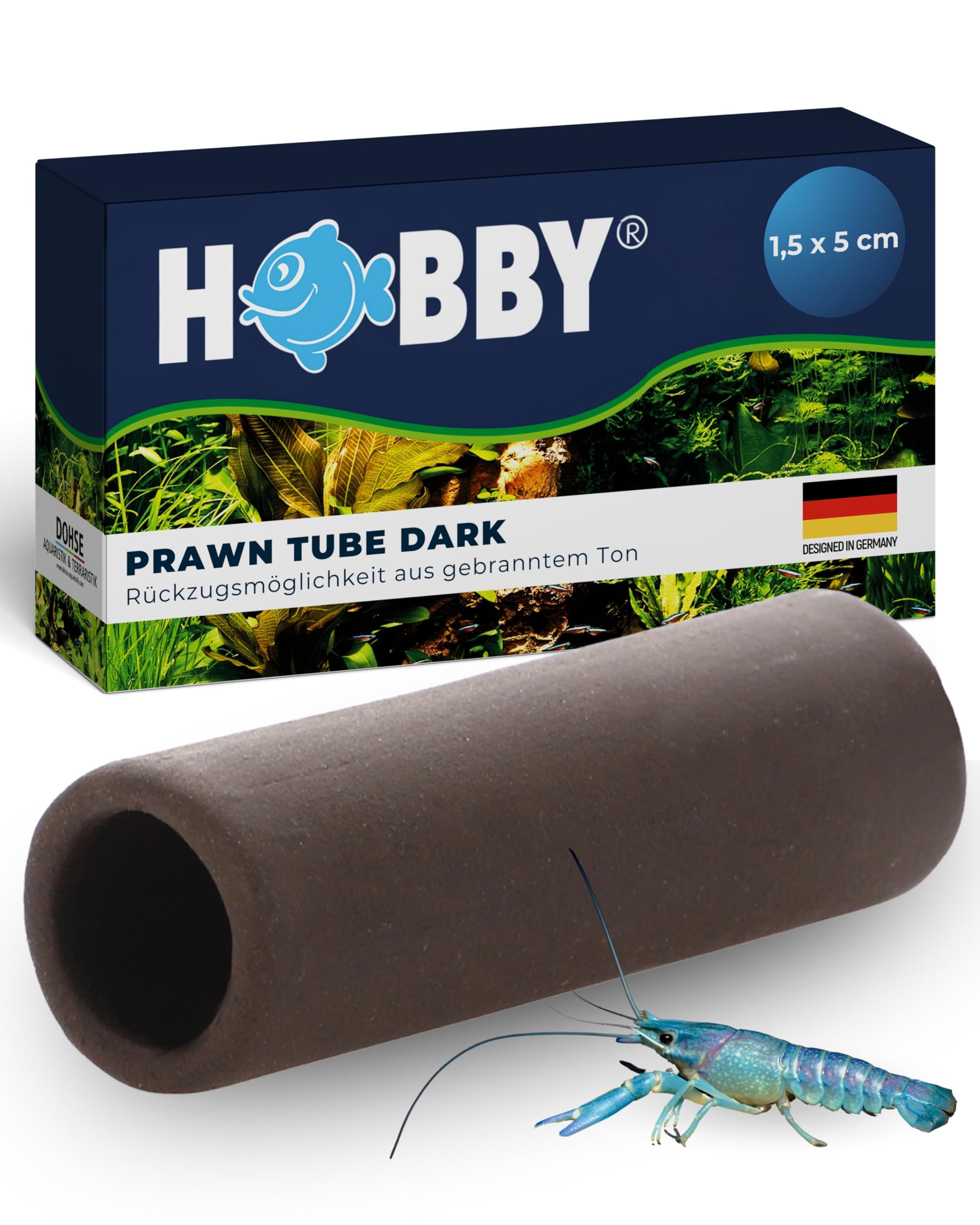 Hobby Prawn Tube Garnelenhöhle 1,5x5 cm rot