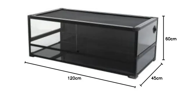 REPTI ZOO Easy-Build NRK0126 Glasterrarium 120x60x45 cm schwarz