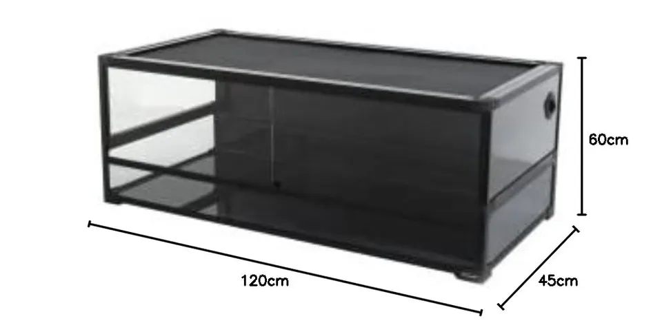 REPTI ZOO Easy-Build NRK0126 Glasterrarium 120x60x45 cm schwarz