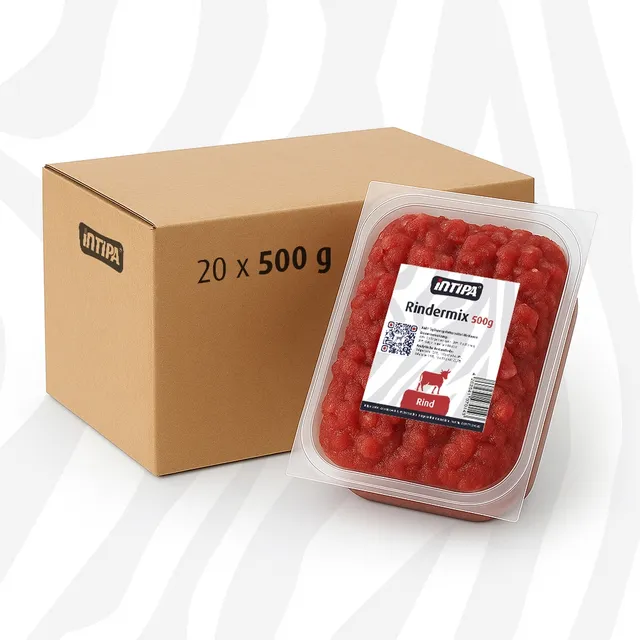 intipa BARF Rindermix Frostfutter 14 x 500 g Rind
