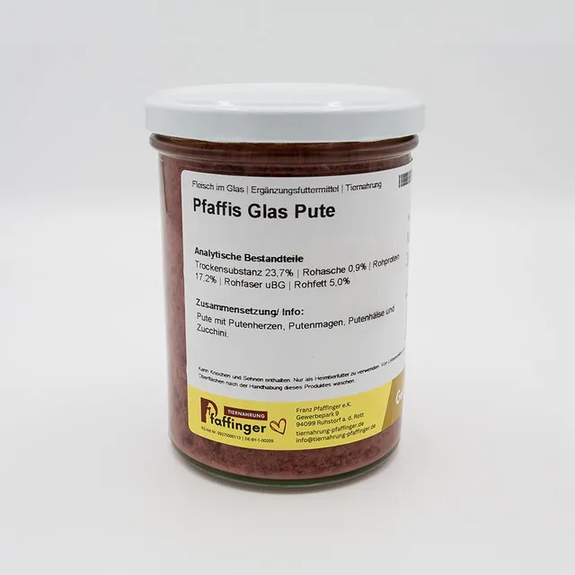 intipa Genussglas Pute Menü Hundefutter 380 g Glas