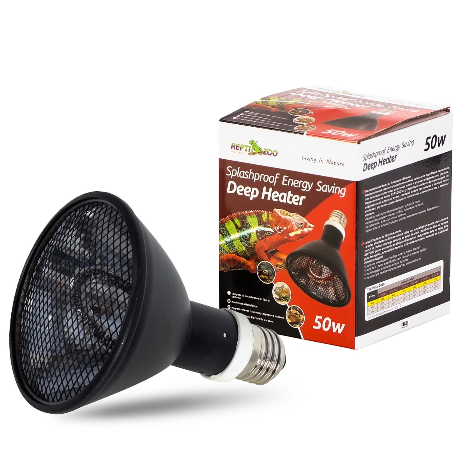 Repti Zoo Heizstrahler mit Gitter 50 Watt