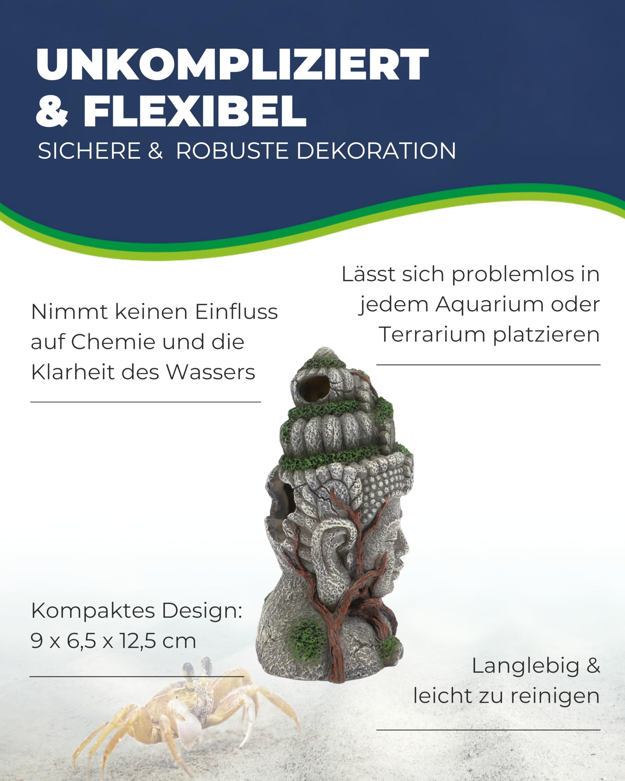Hobby Vishnu Aquariumdeko 9x6,5x12,5 cm Polyresin