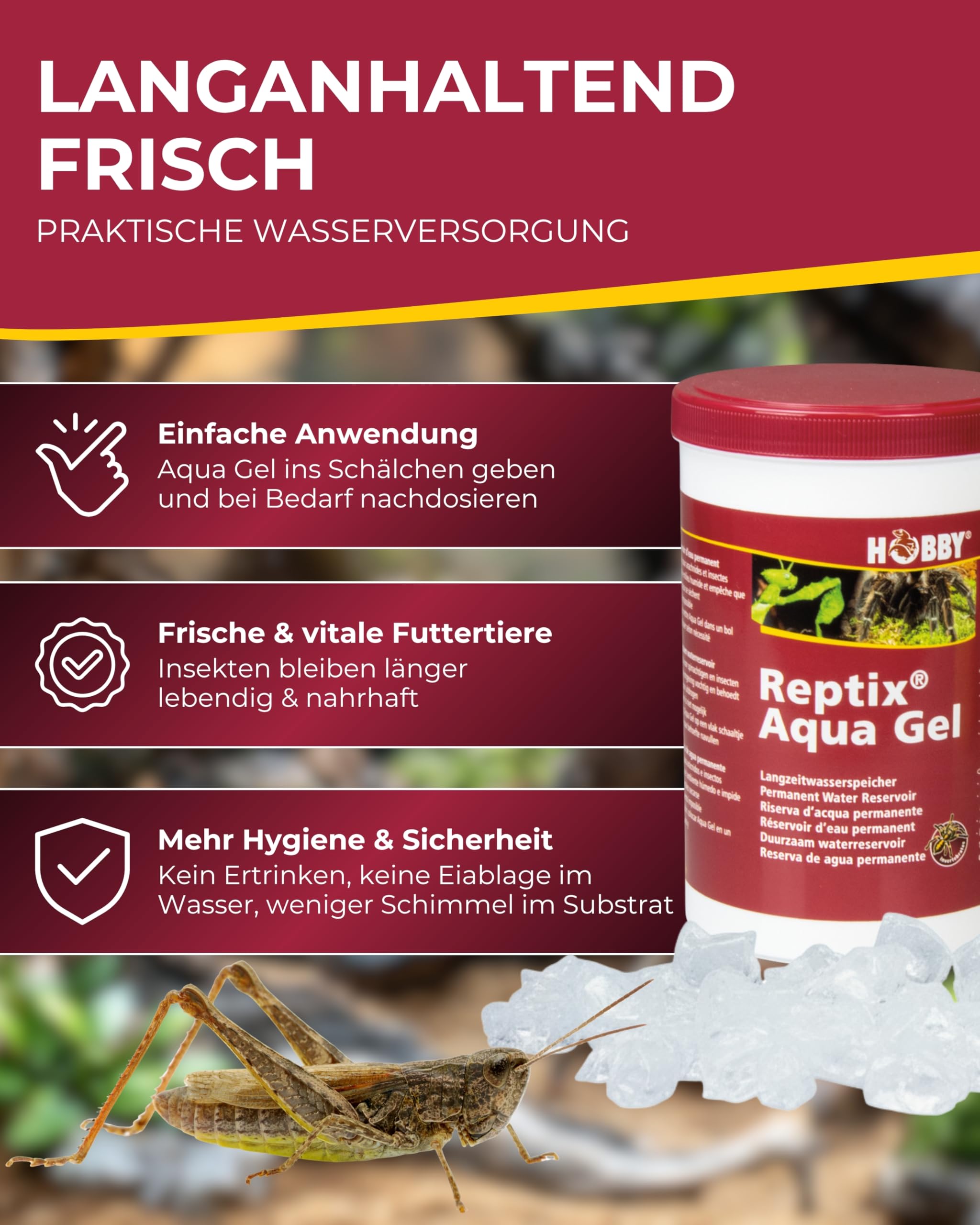 Hobby Reptix Aqua Gel Wasserspeicher 1000 ml sicher