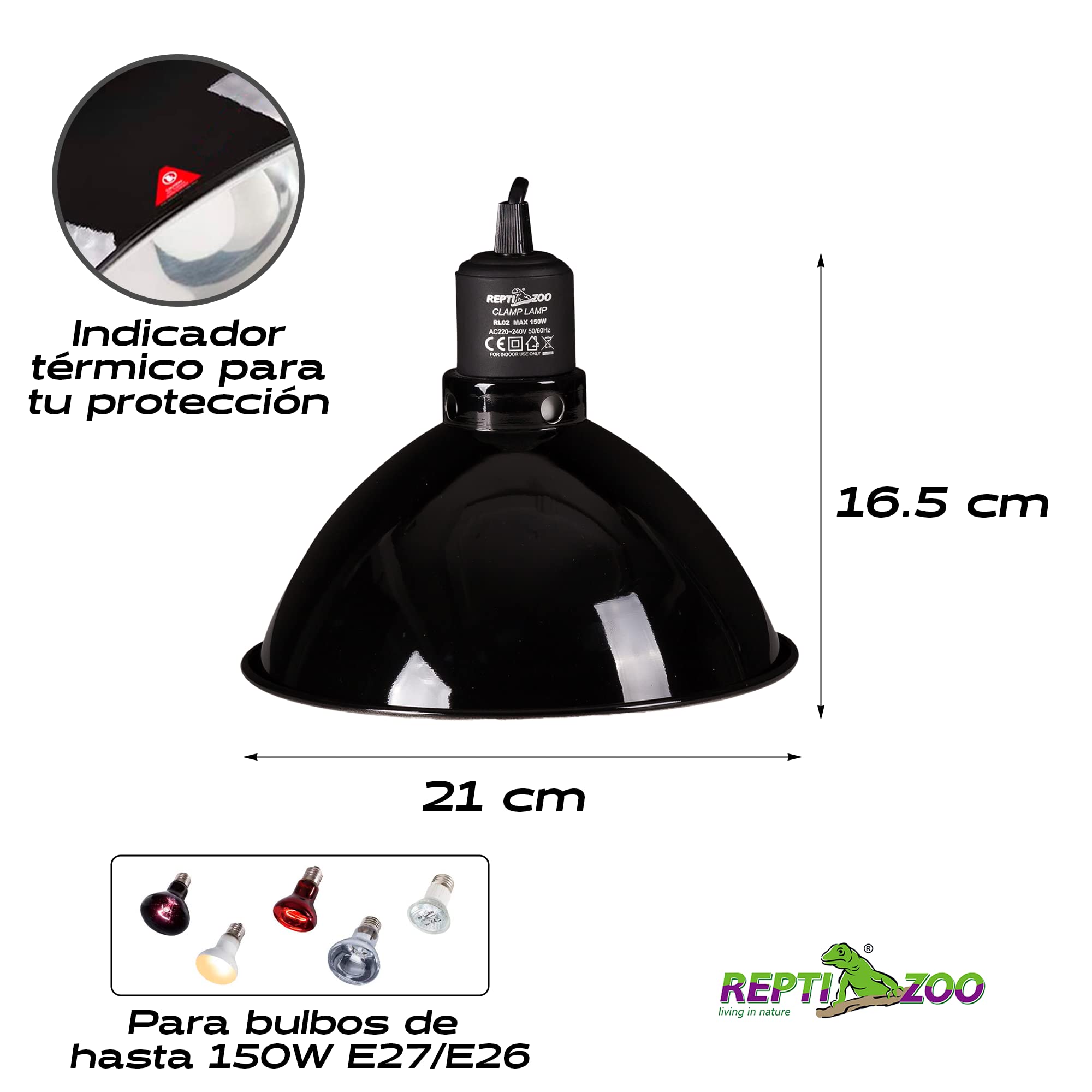ReptiZoo Lampenfassung RL02B E27 21,5 cm 150 Watt