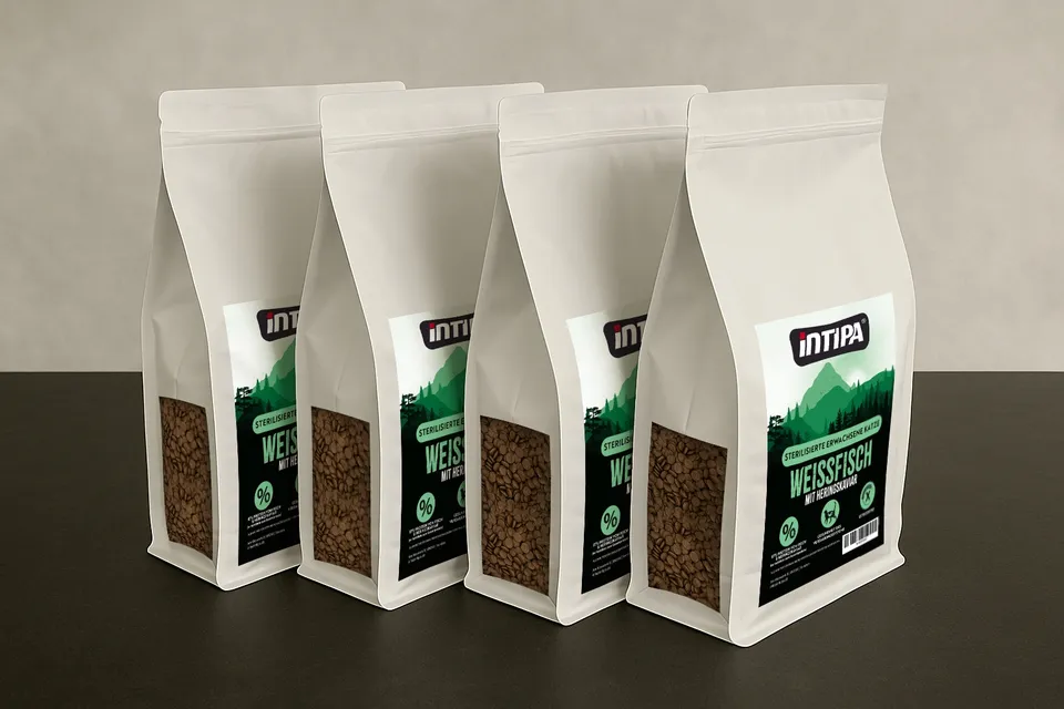 intipa CAT Weißfisch Heringskaviar Katzenfutter 4x1,5 kg Fisch