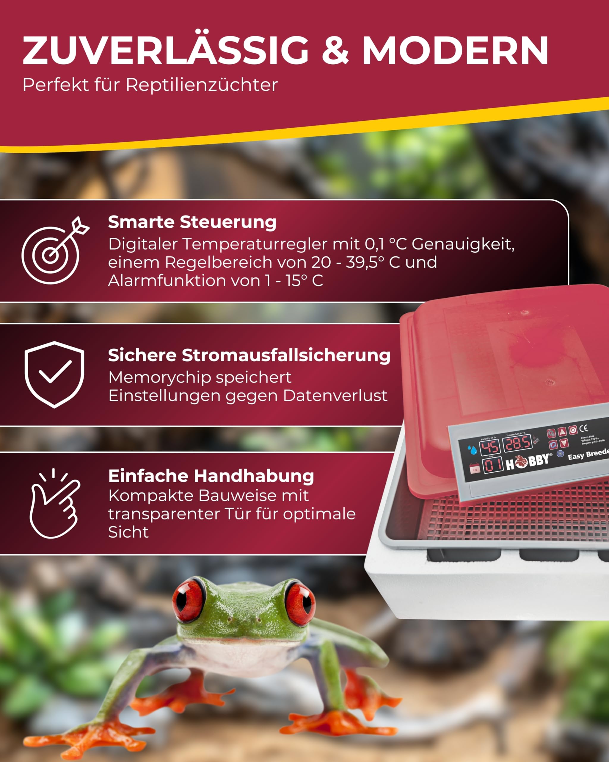 Hobby Easy Breeder Inkubator Brutkasten Reptilieneier 80W