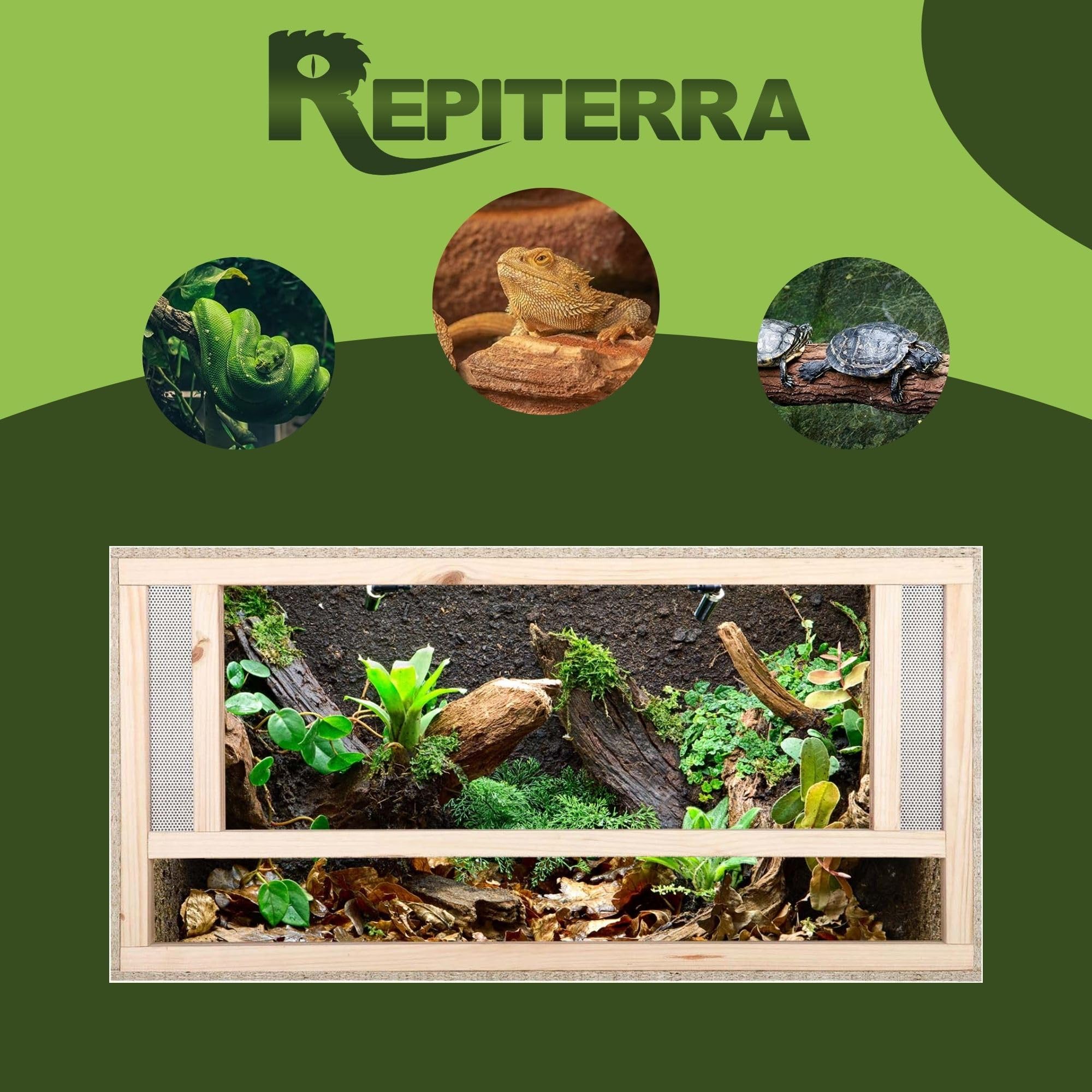 Repiterra Terrarium 80x50x50 cm Frontbelüftung Holzterrarium