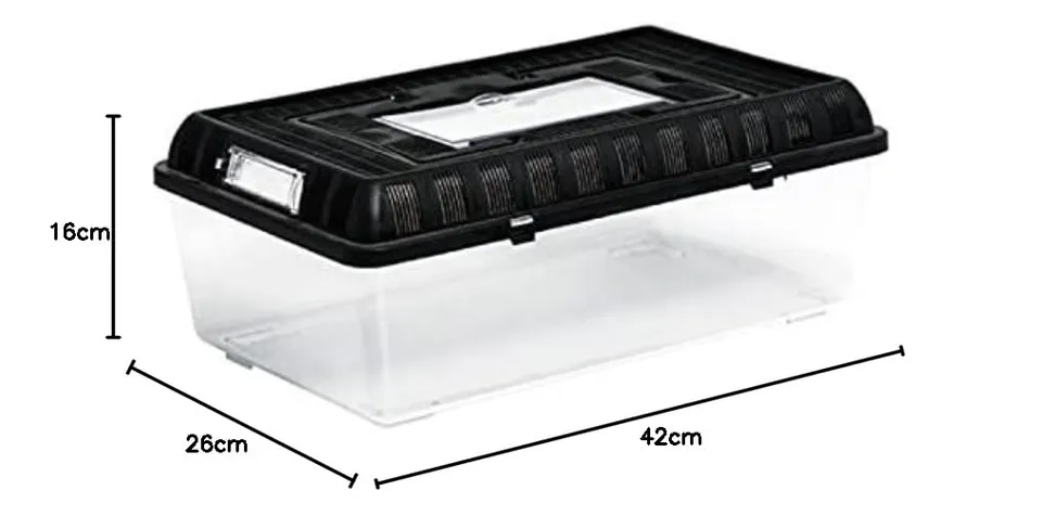ReptiZoo RT2004B Plastik-Terrarium Flat Box Large 42x26x16 cm