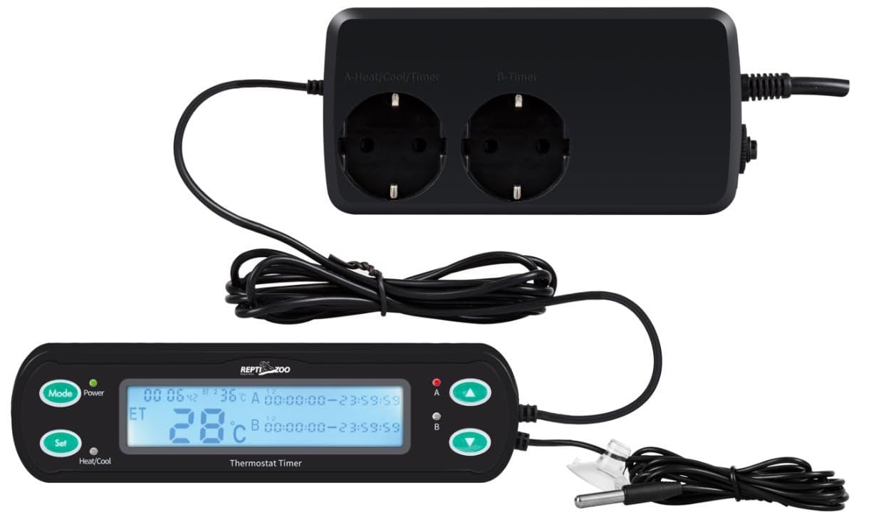 M&S Reptilien ReptiZoo THC10 Thermostat Zeitschaltuhr 2x600W