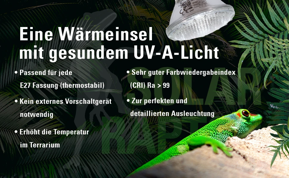 Econlux Solar Raptor UV Halogen Spot Terrarienlampe mit UV-A