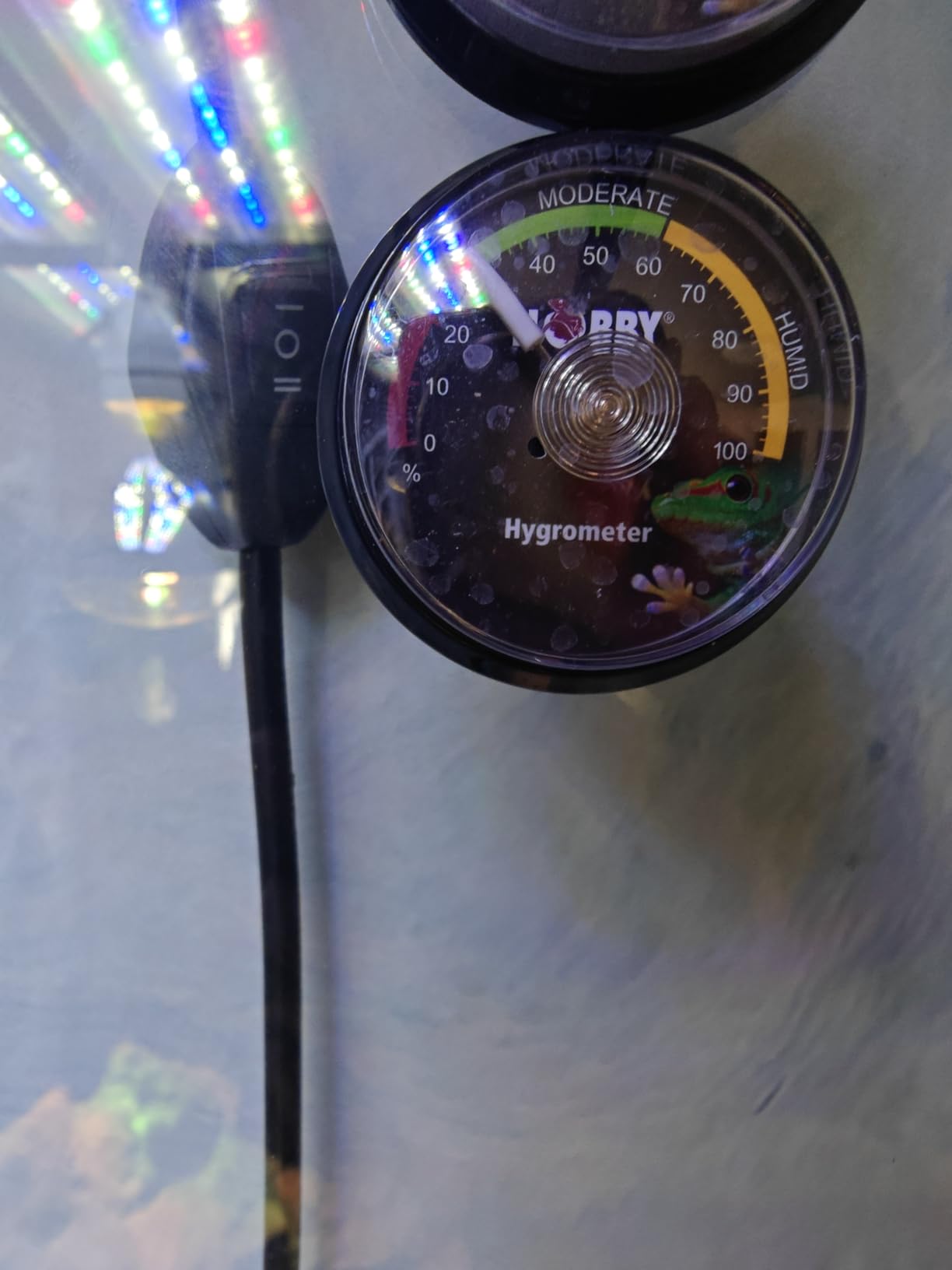Hobby Hygrometer Thermometer analog selbstklebend Terrarium