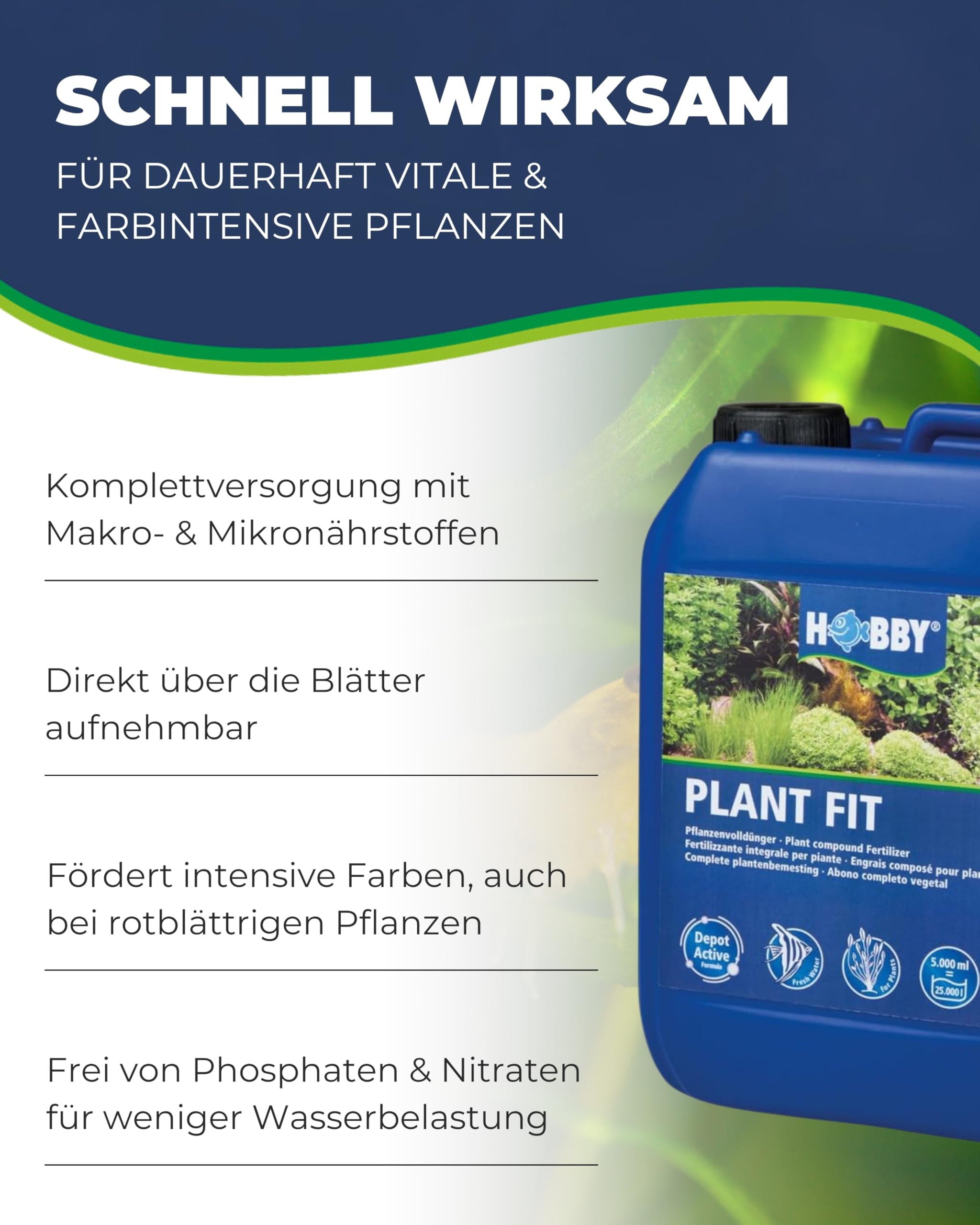 Hobby Plant Fit I Flüssigdünger 5000 ml ohne Nitrat Phosphat