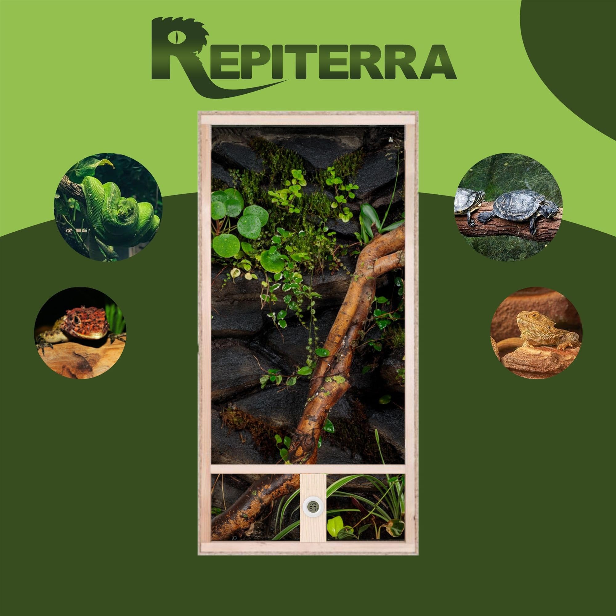 Repiterra Terrarium 60x120x60 cm Seitenbelüftung Holzterrarium
