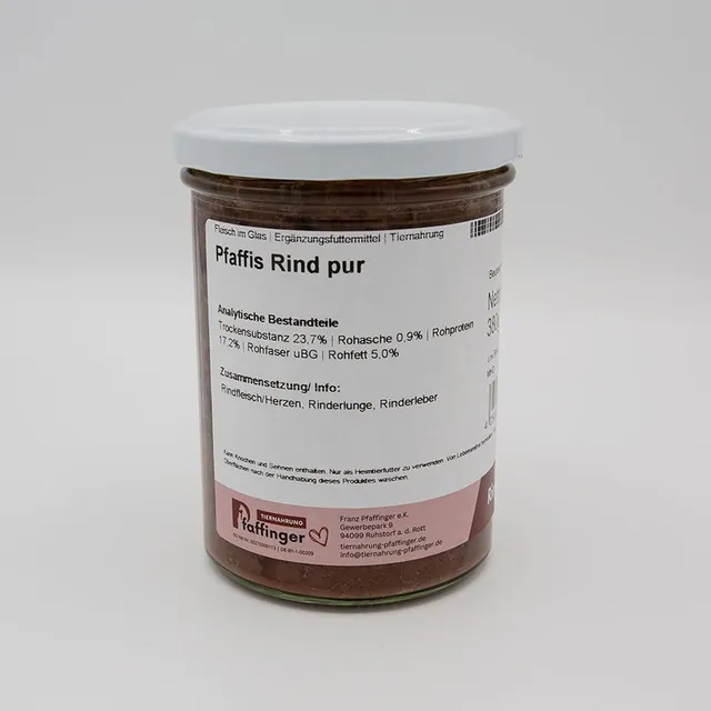 intipa Genussglas Rind Pur Hundefutter 380 g