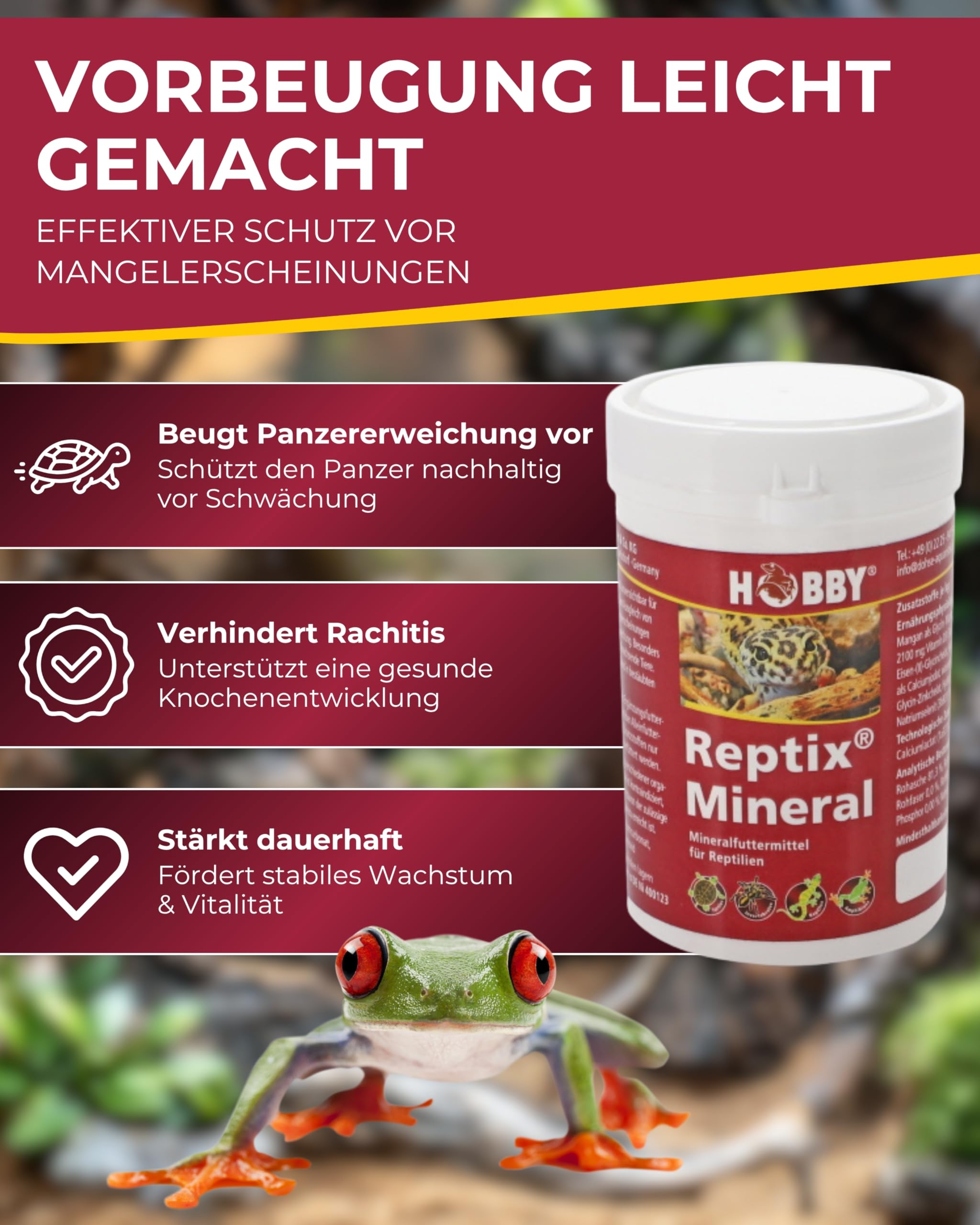 Hobby Reptix Mineral I Mineralpräparat 120g mit D3