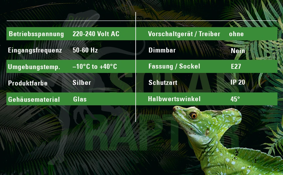 Econlux Solar Raptor UV-Mischlichtstrahler MVL Wärme+UV